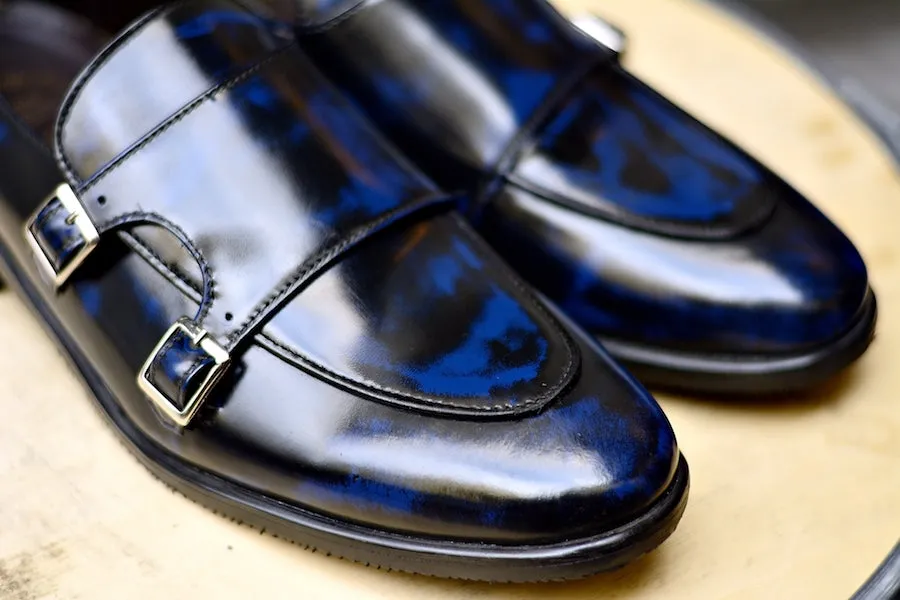 504 Double Monk Strap Blue