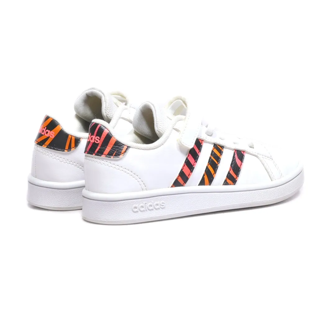 Adidas Grand Court El C Sneakers Leather White Colour For Kids