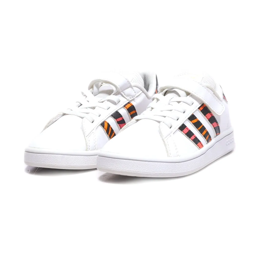 Adidas Grand Court El C Sneakers Leather White Colour For Kids