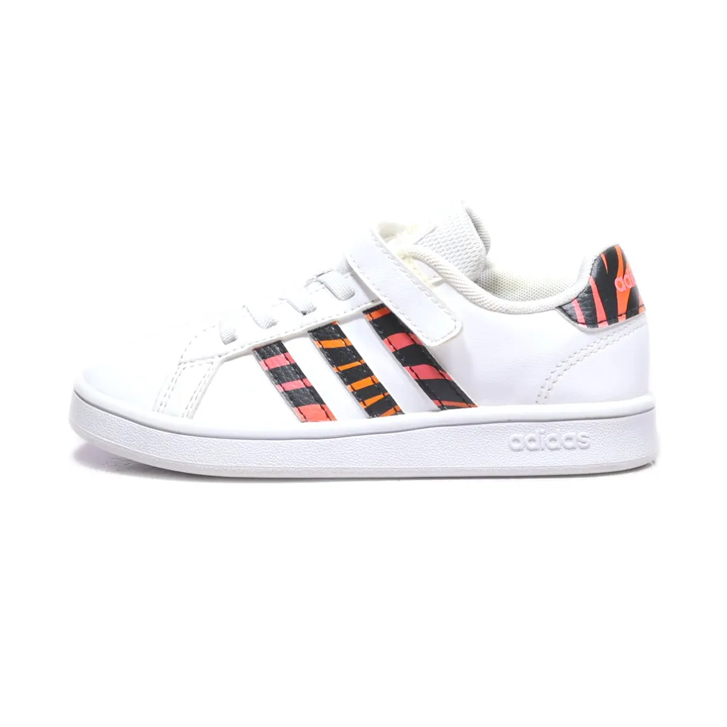 Adidas Grand Court El C Sneakers Leather White Colour For Kids