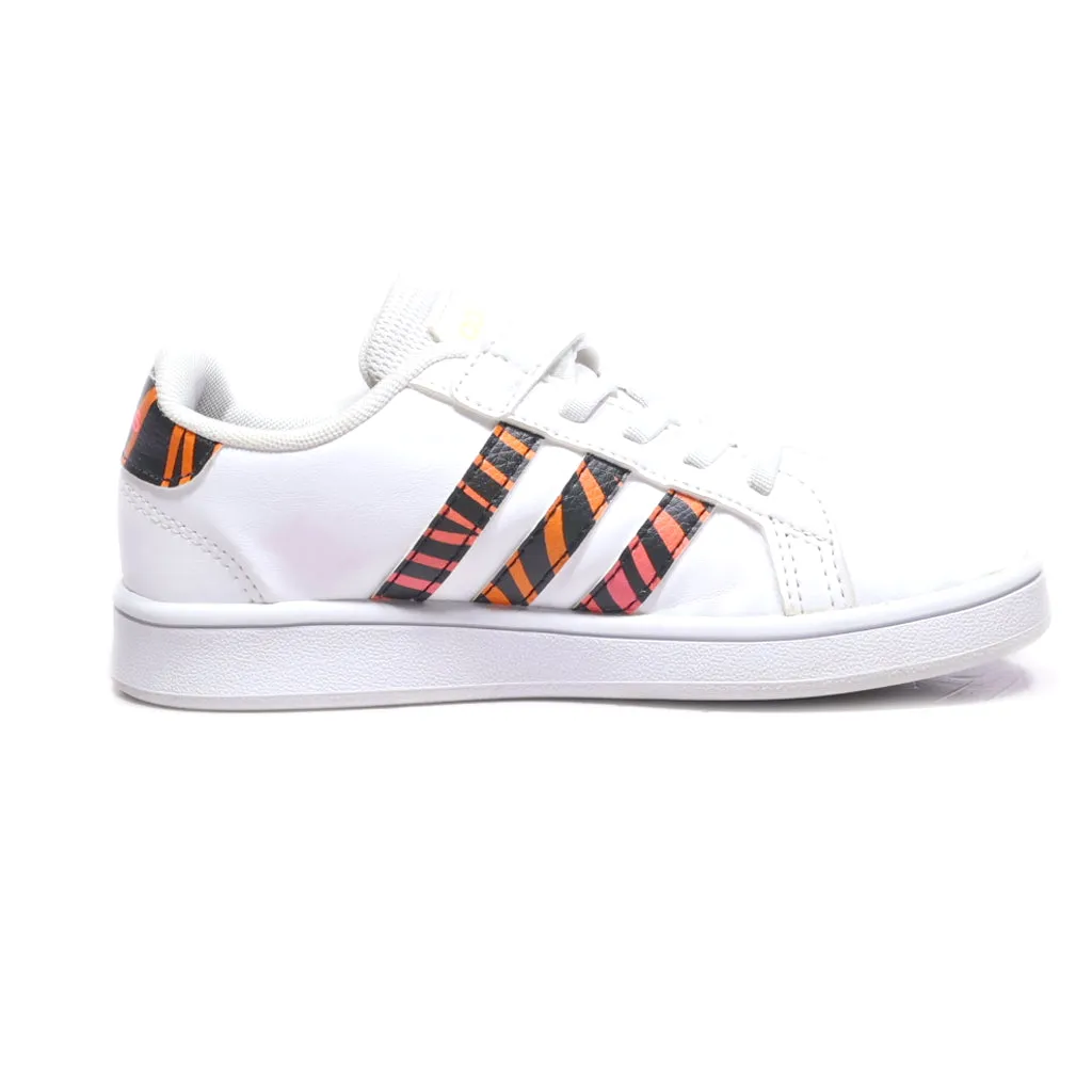 Adidas Grand Court El C Sneakers Leather White Colour For Kids