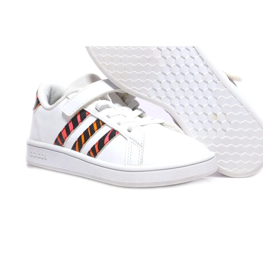 Adidas Grand Court El C Sneakers Leather White Colour For Kids