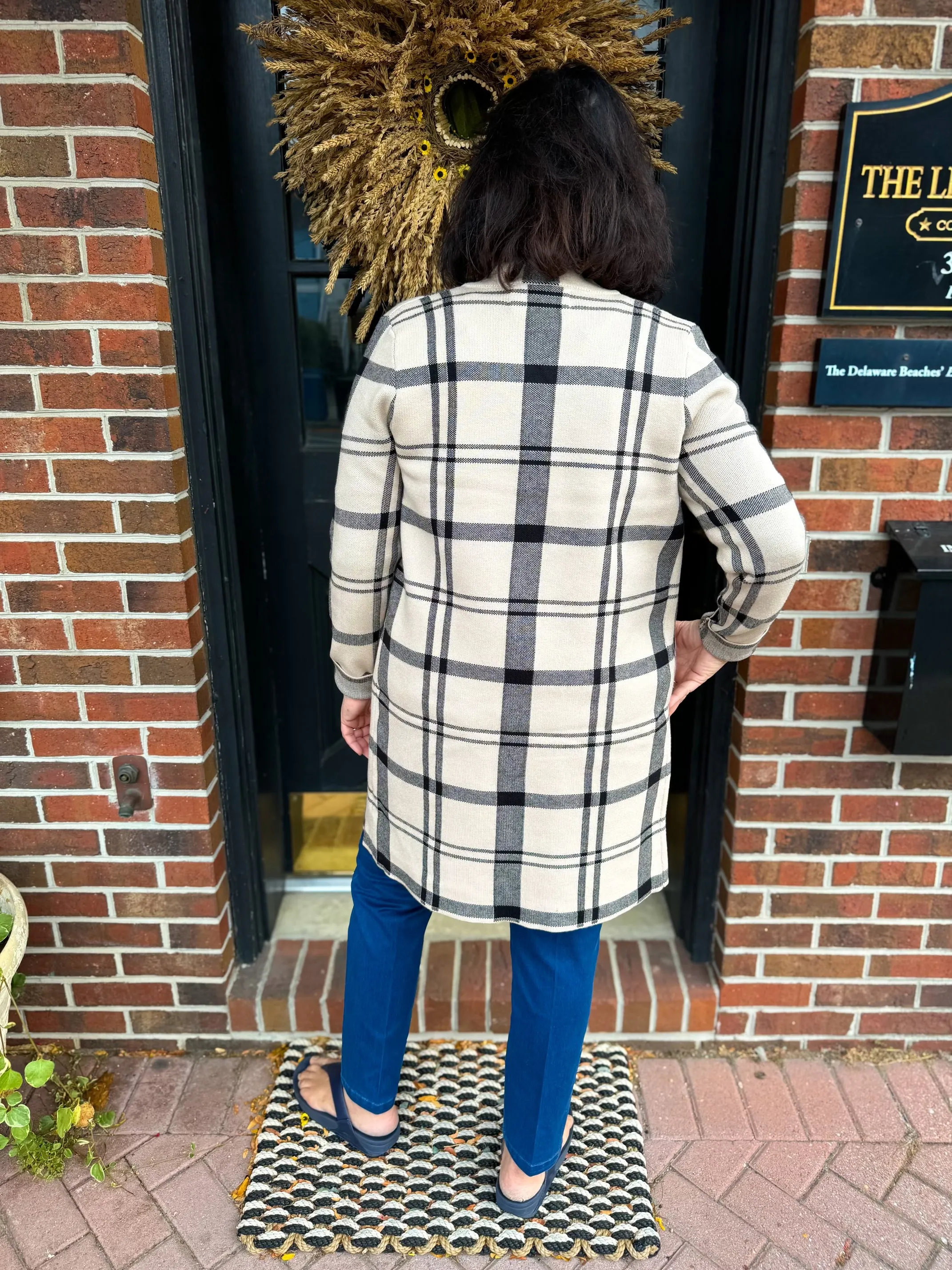 Beige Plaid Harmon Cardigan