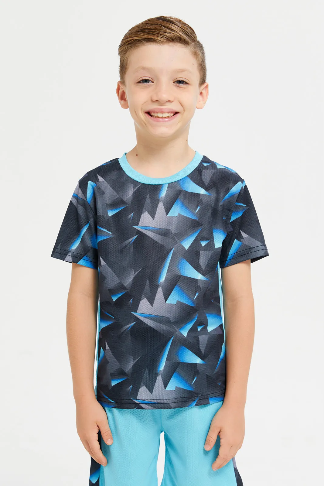 Boys Blue Active T-Shirt & Shorts Set (2 Piece)