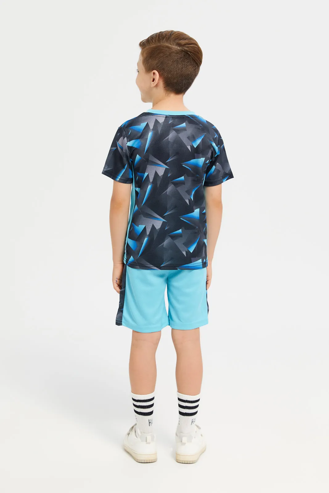 Boys Blue Active T-Shirt & Shorts Set (2 Piece)