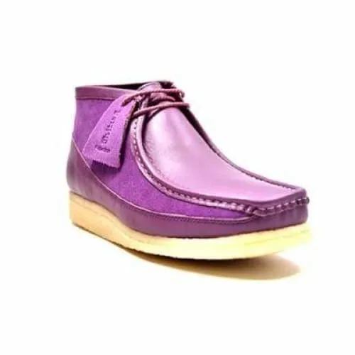 British Walkers Walker 100 Wallabee Boots Men's Purple Leather and Suede