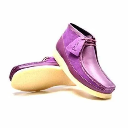 British Walkers Walker 100 Wallabee Boots Men's Purple Leather and Suede