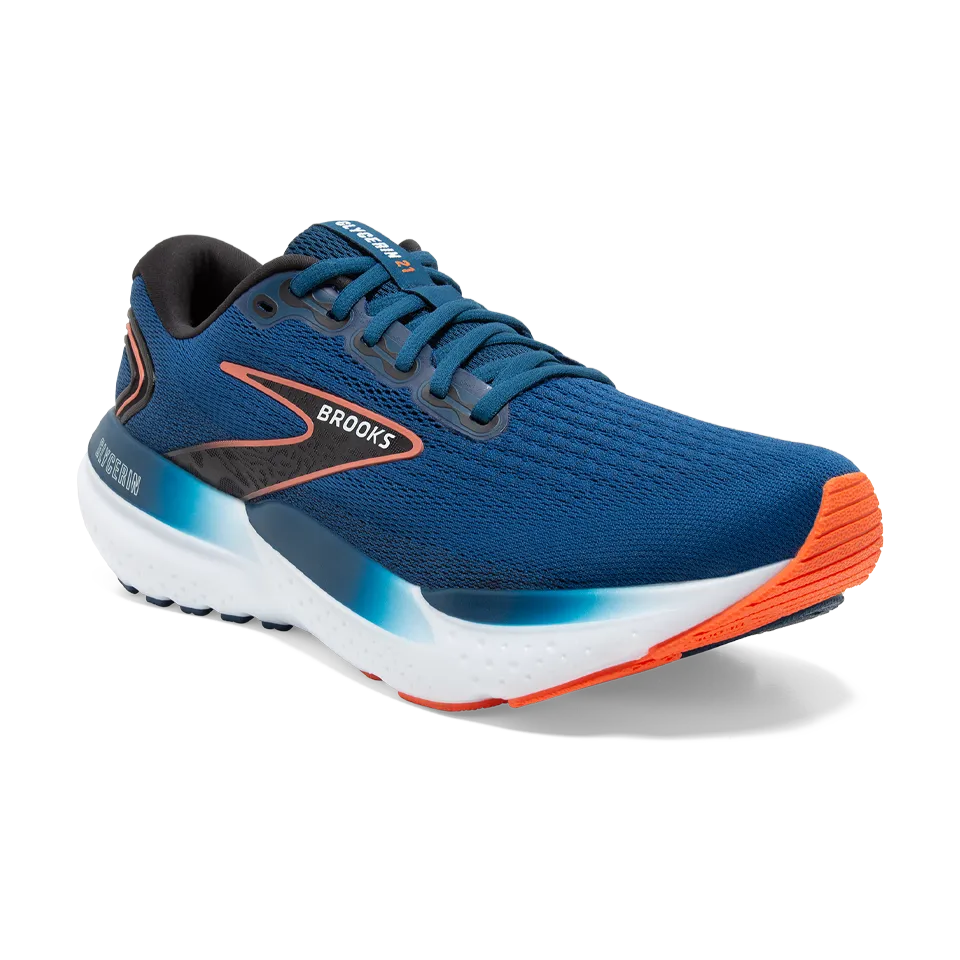 Brooks Men's Glycerin 21 D Width Blue Opal/Black/Nasturtium