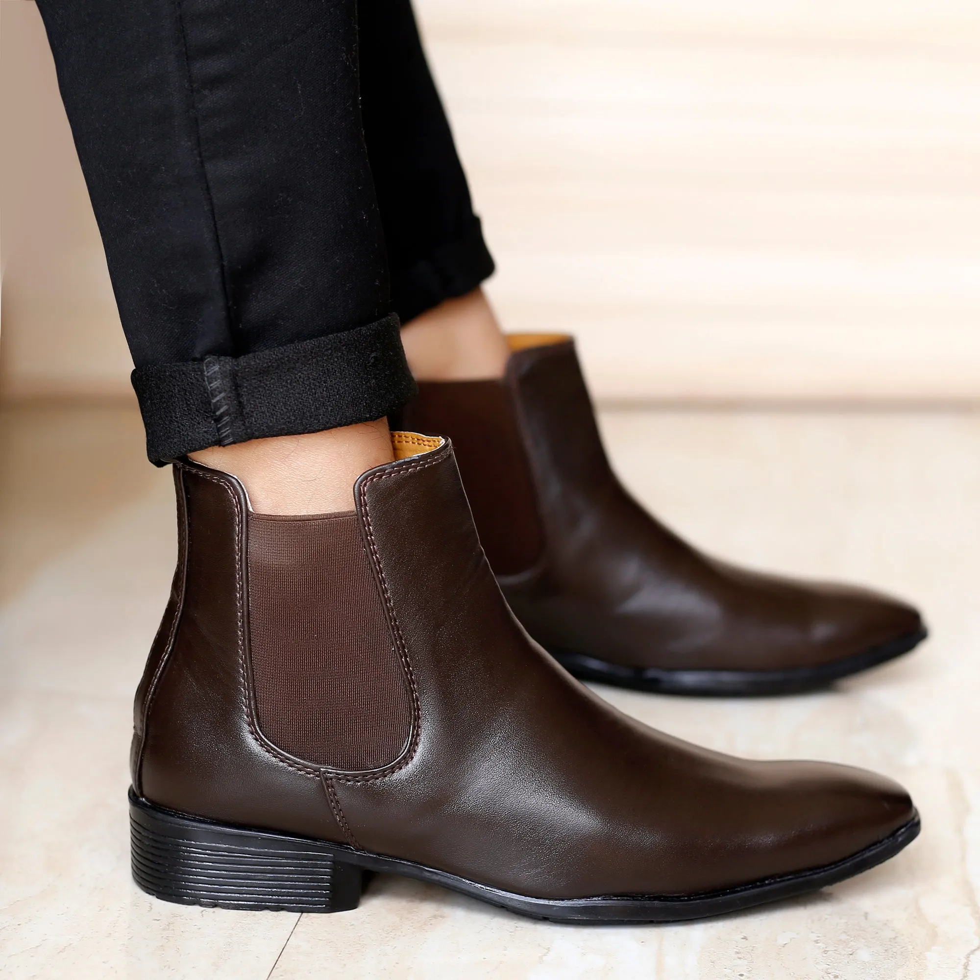 Bxxy's Vegan Leather Ultra Stylish Comfortable Slip-on Chelsea Boots