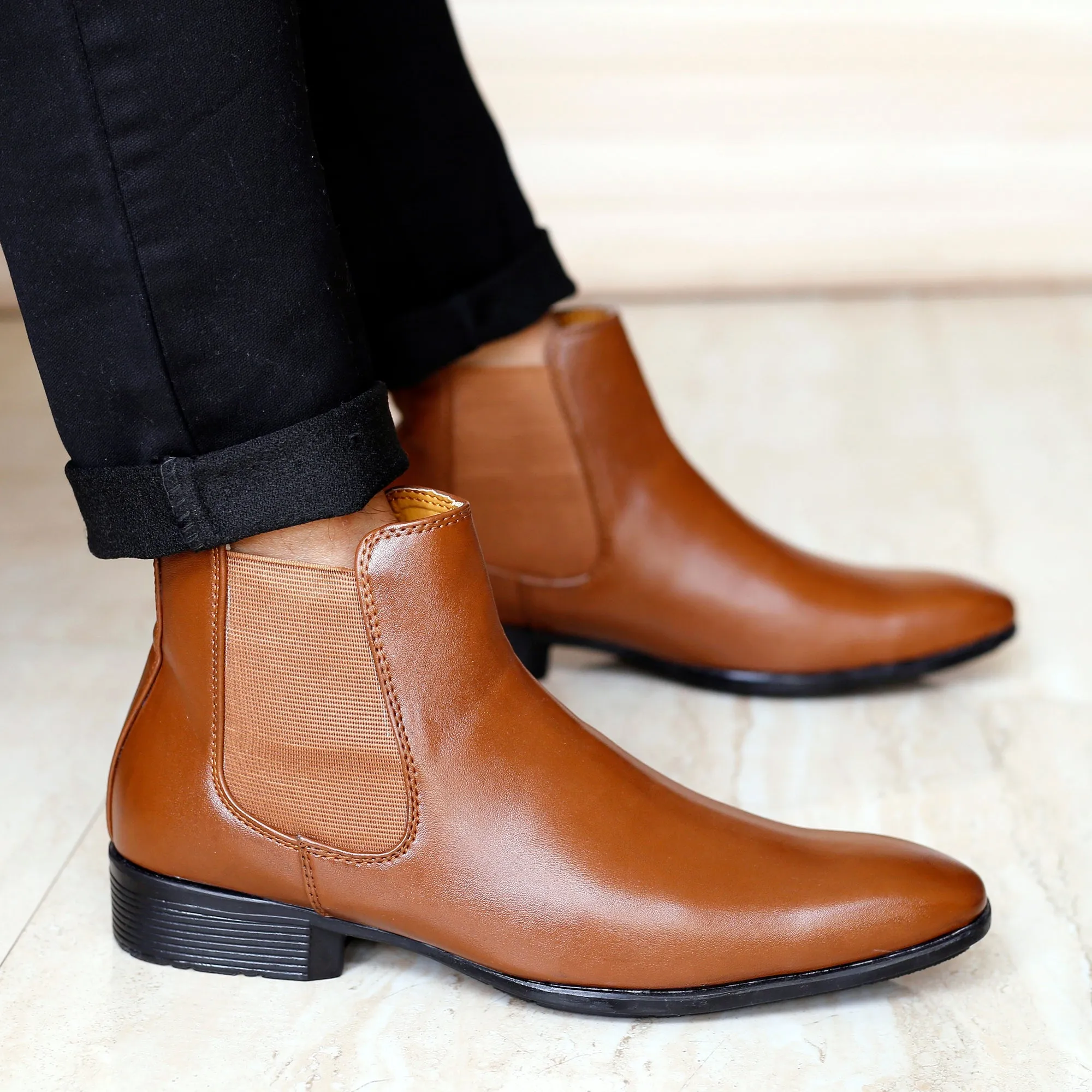 Bxxy's Vegan Leather Ultra Stylish Comfortable Slip-on Chelsea Boots