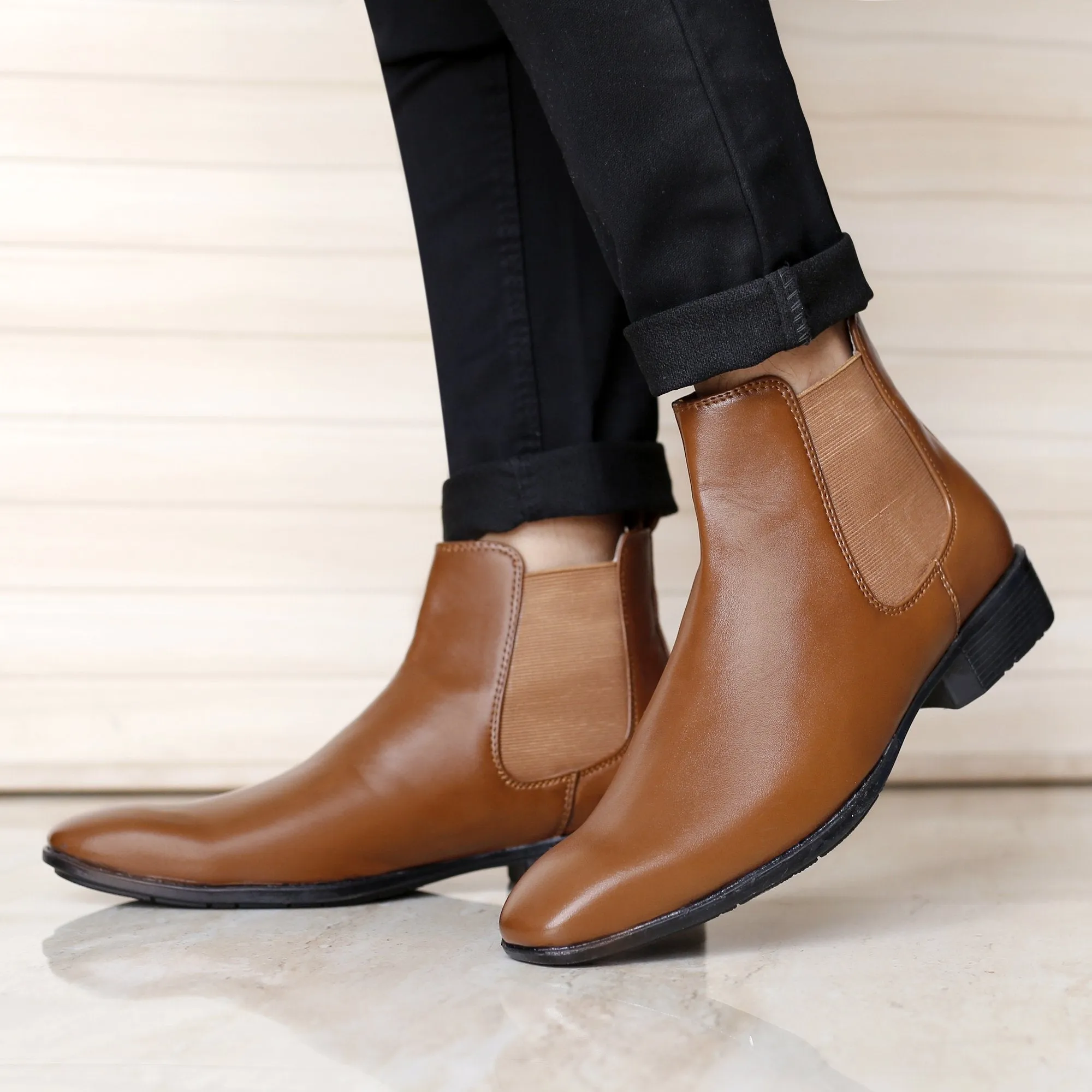 Bxxy's Vegan Leather Ultra Stylish Comfortable Slip-on Chelsea Boots