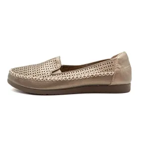 Earth Origins Lizzy Casual Loafers Fabric Gold Colour For Women