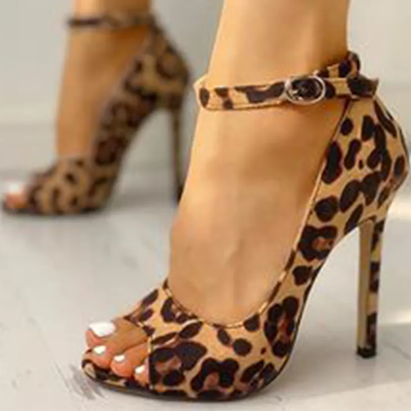 Funki Buys | Shoes | Women's Leopard Print High Stiletto Sandal