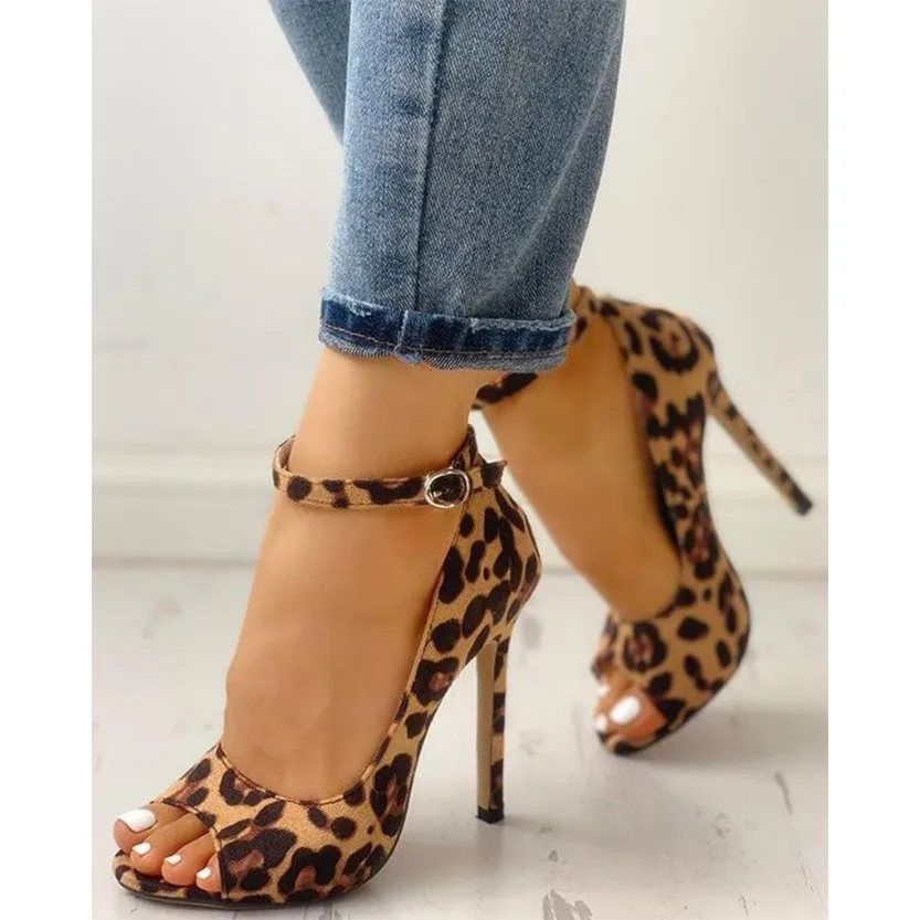 Funki Buys | Shoes | Women's Leopard Print High Stiletto Sandal