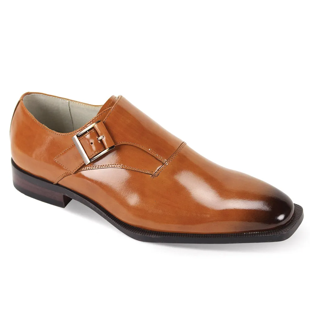 Giovanni Cognac Men's Monkstrap Dress Shoe Genuine Leather Style-STERLING