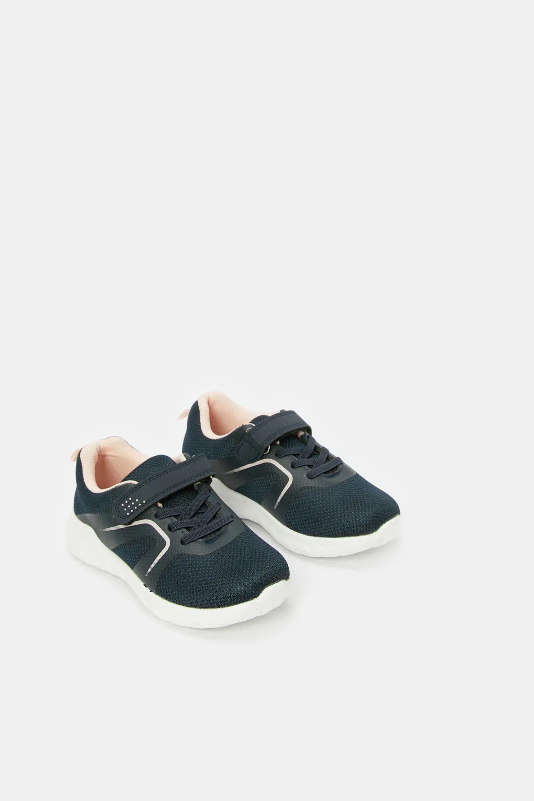 Girls Textured Navy Sneakers