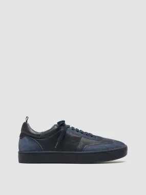 KOMBINED 001 - Blue Leather and Suede Low Top Sneakers