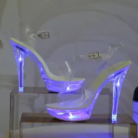 Luminous Transparent Platform Shoes with Led Lights 13cm High Heels