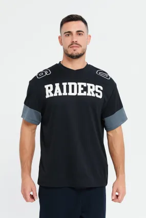 Men Black NFL Raiders Print Active T-Shirt