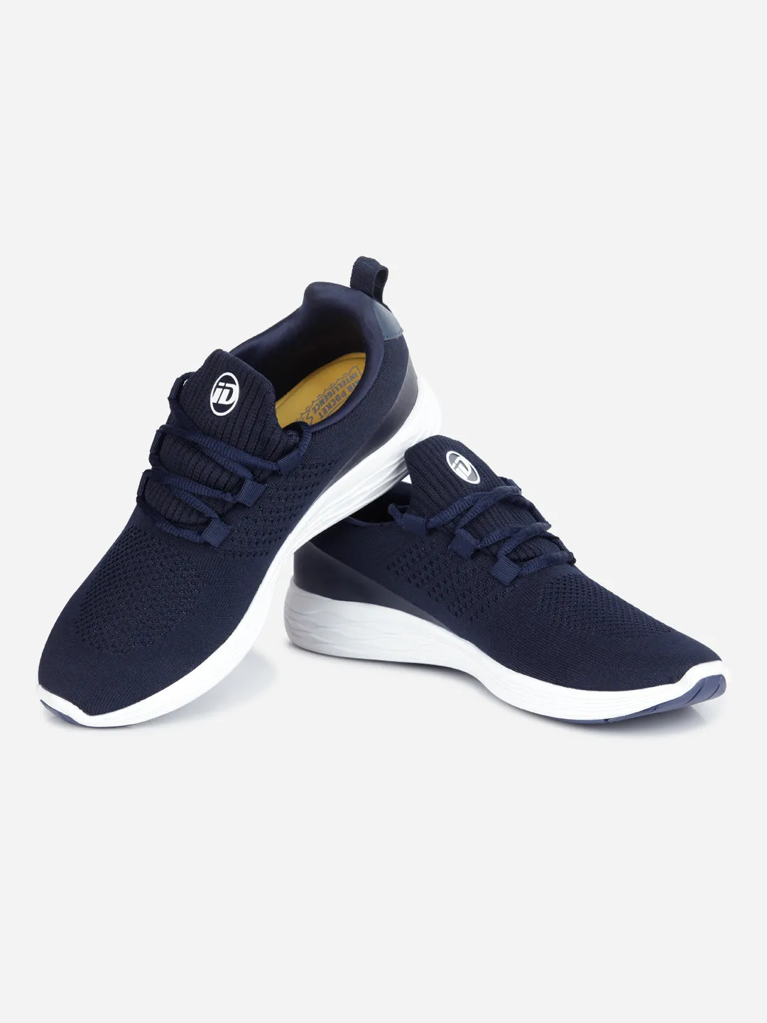 Men's Navy Knitted Lace Up Sneaker (ID7512)