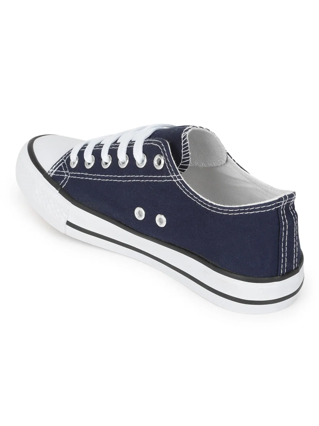 Navy Blue Lace Up Sneakers (TC-CAN1-NVY)