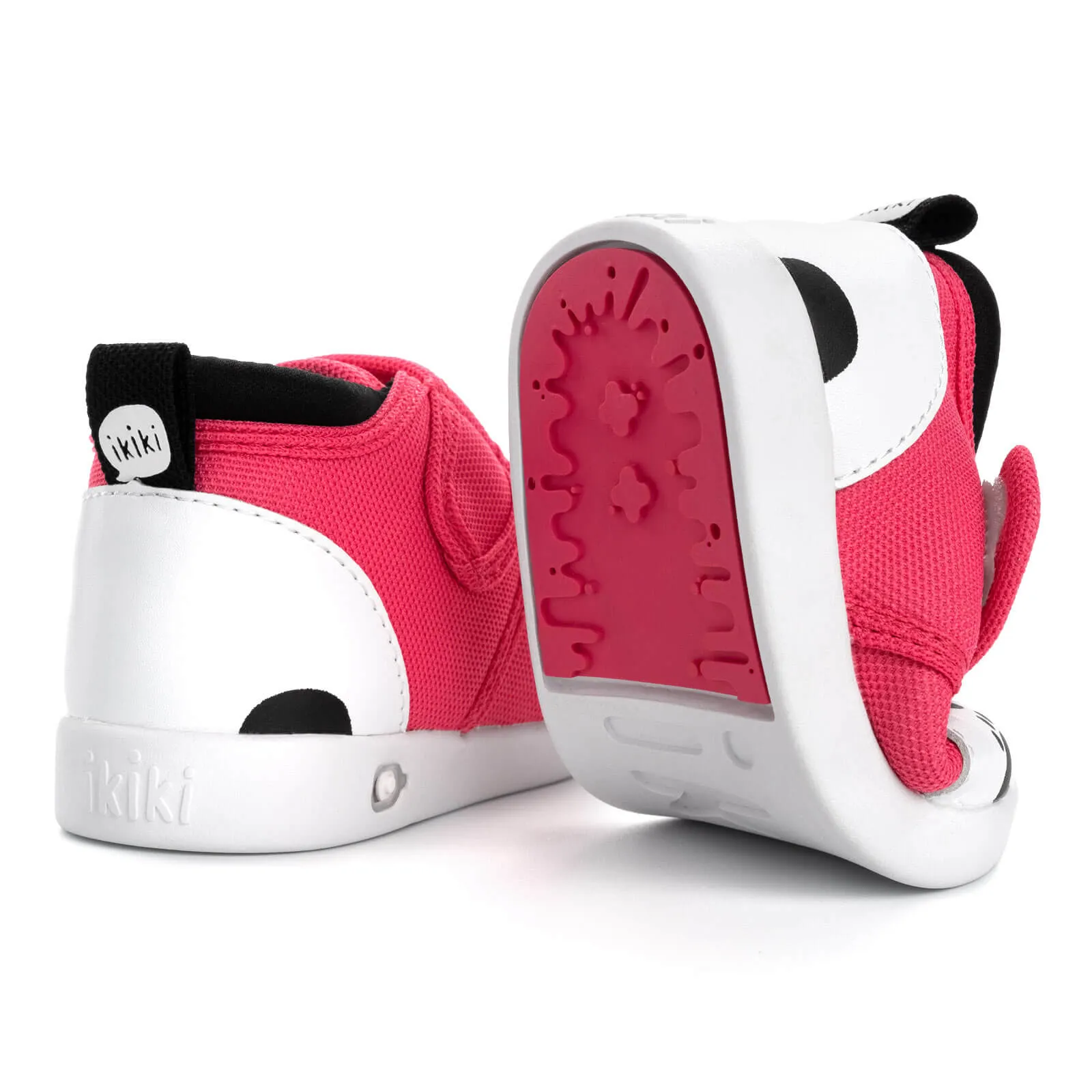 Panda Bear Squeaky Toddler Shoes | Dark Pink