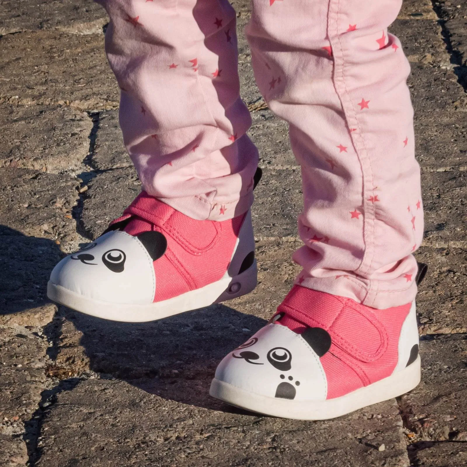 Panda Bear Squeaky Toddler Shoes | Dark Pink