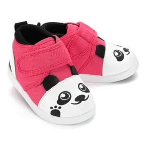 Panda Bear Squeaky Toddler Shoes | Dark Pink