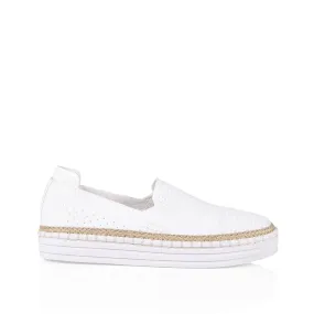 Queen Slip On Sneakers - White Knit