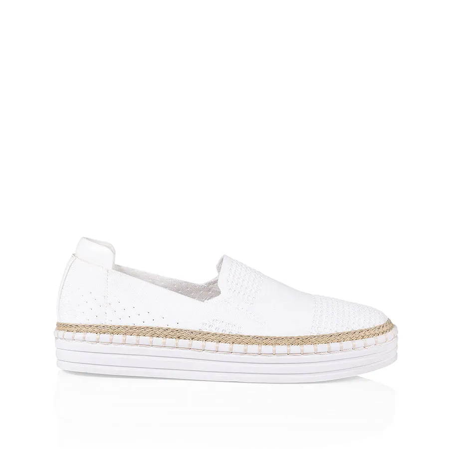 Queen Slip On Sneakers - White Knit