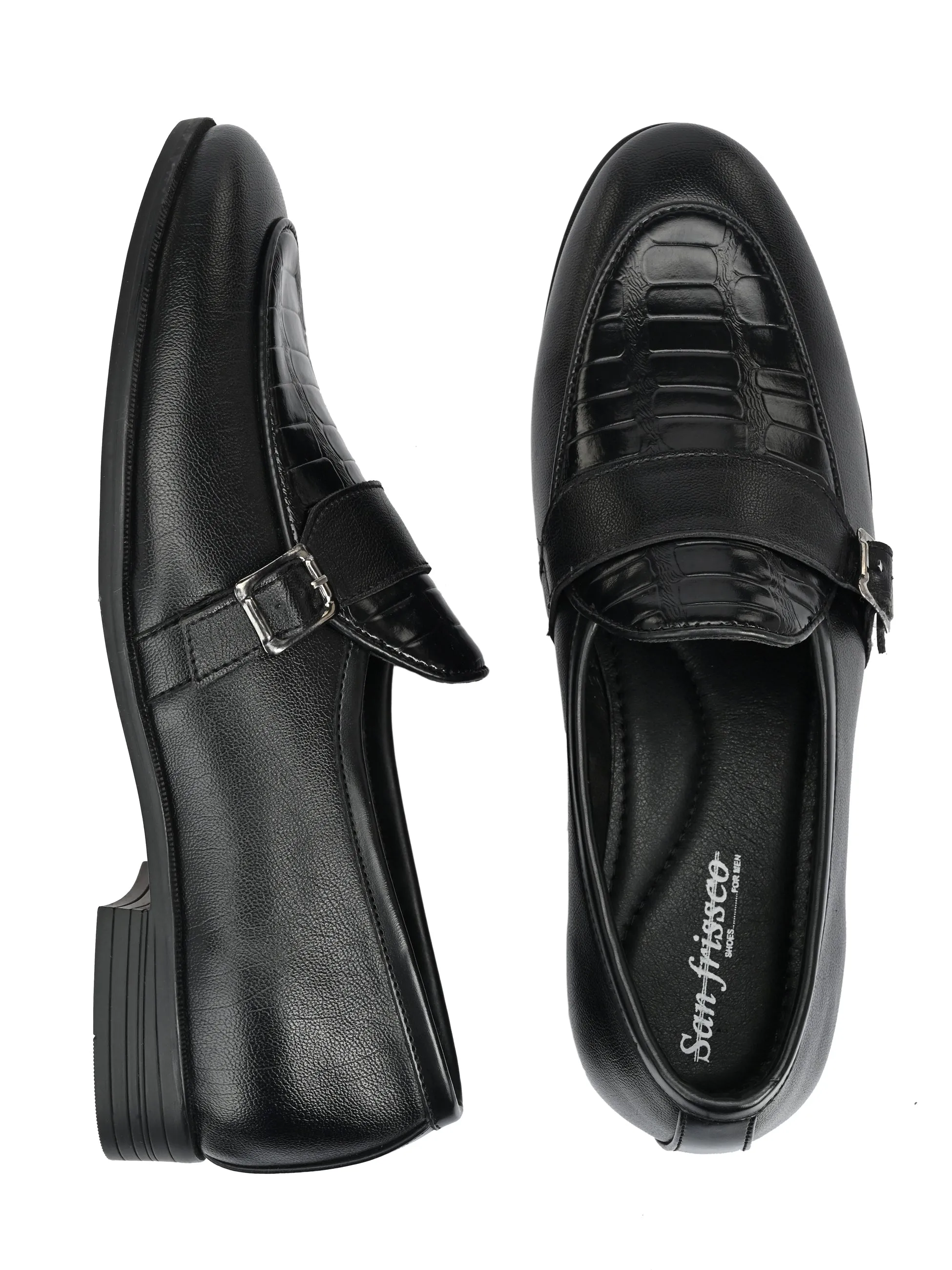 Raffle Black Monk Loafers