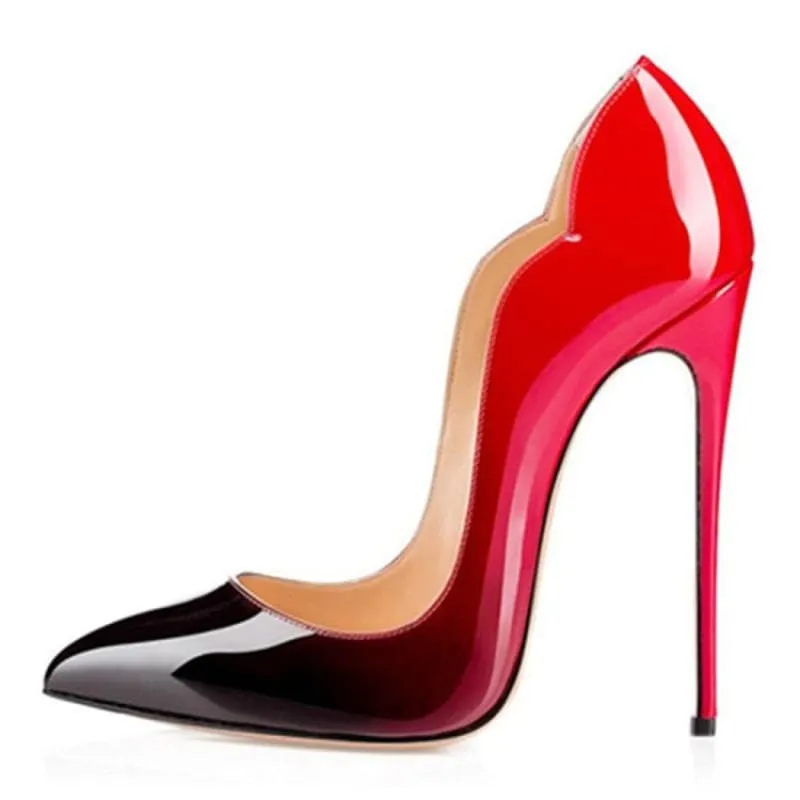 Red and Black Ombre High Stiletto Heel Drag Queen Shoes