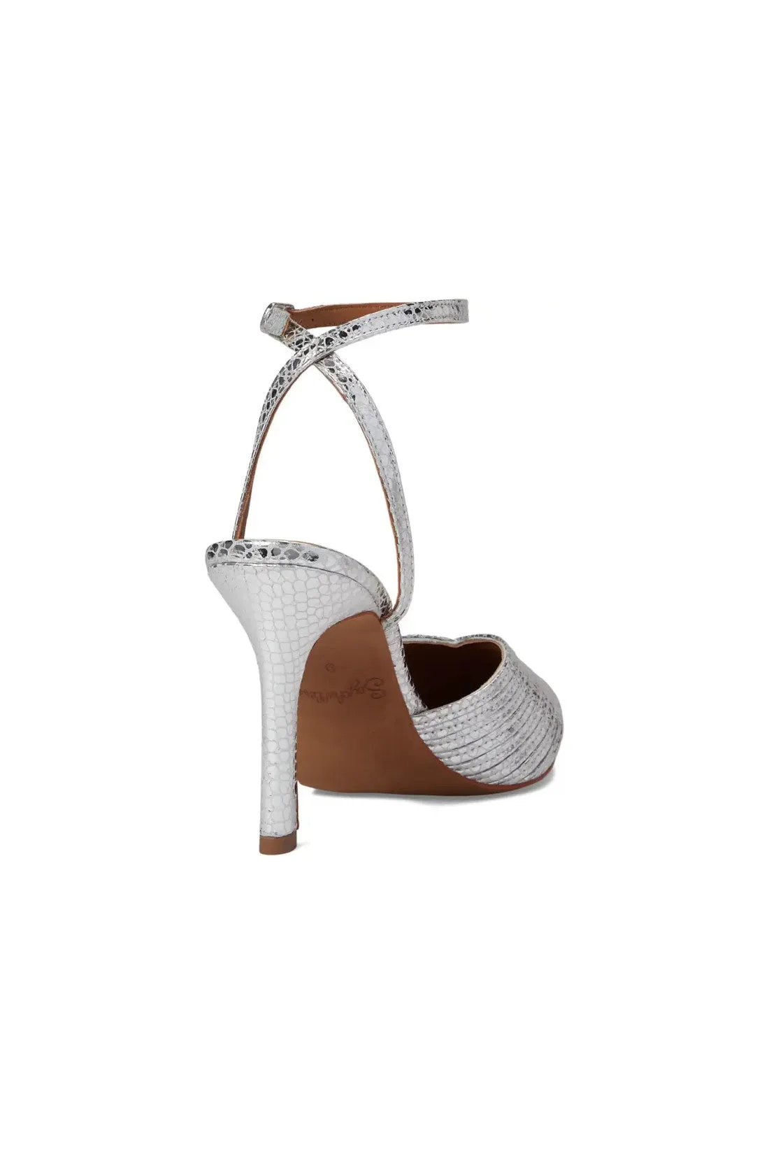 Seychelles On To The Next Heels in Silver Metallic Leather