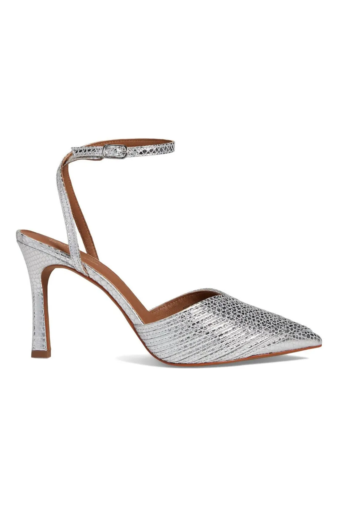 Seychelles On To The Next Heels in Silver Metallic Leather