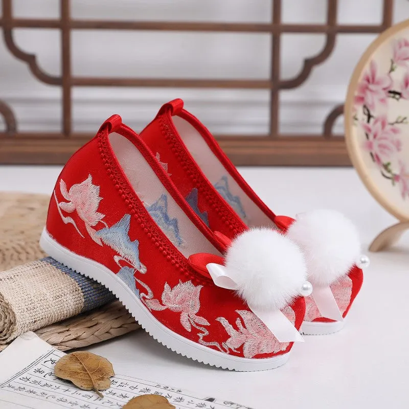 Style Everyday Joker Embroidery Height Increasing Canvas Shoes