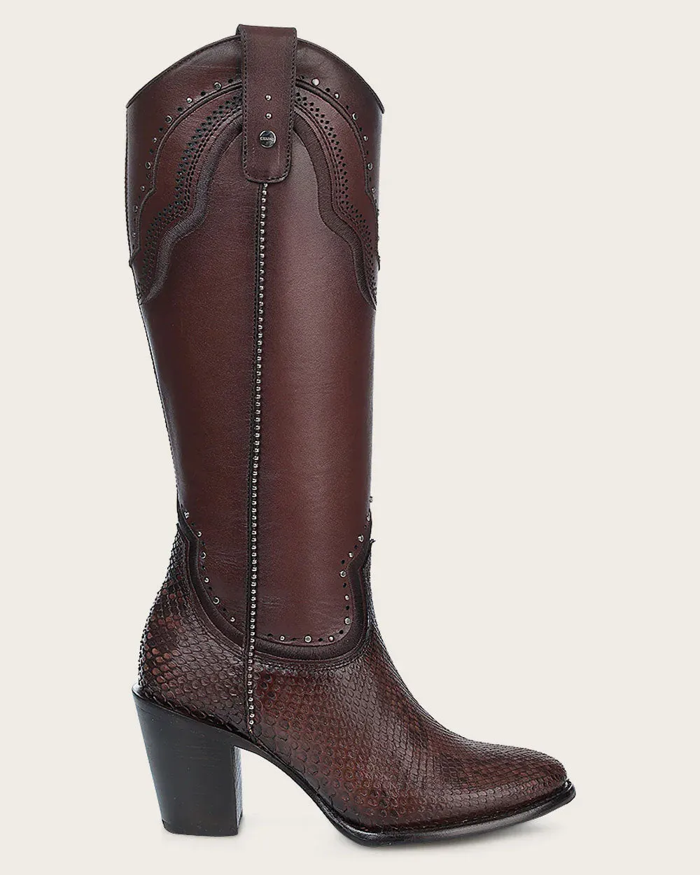 Tall western brown exotic boot