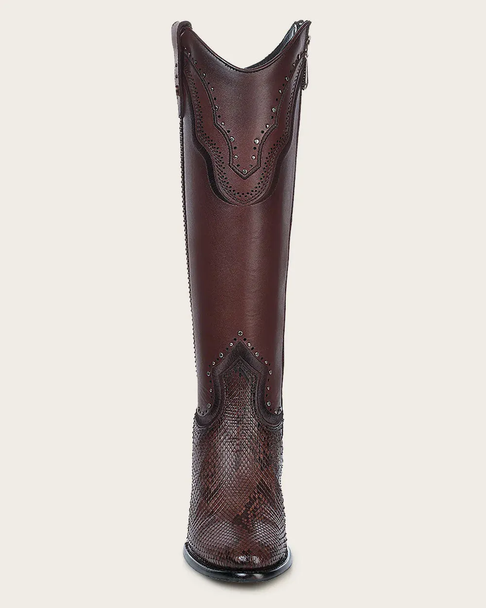 Tall western brown exotic boot