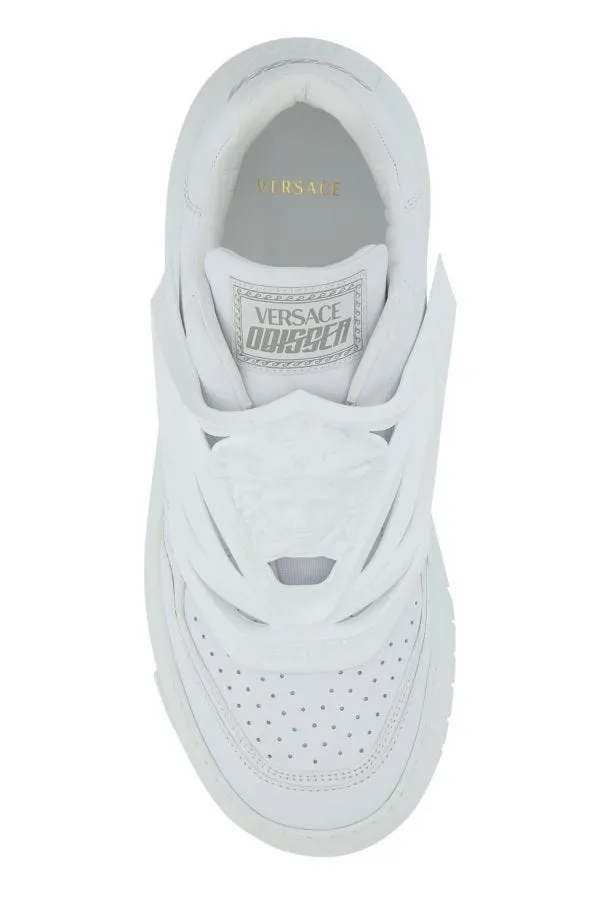 VERSACE | White leather Odissea slip ons