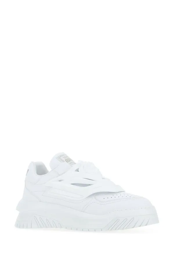 VERSACE | White leather Odissea slip ons