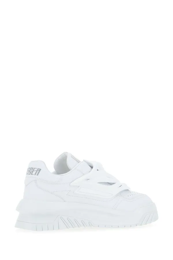 VERSACE | White leather Odissea slip ons