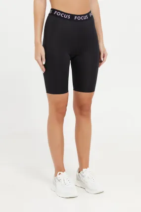 Women Black Biker Shorts