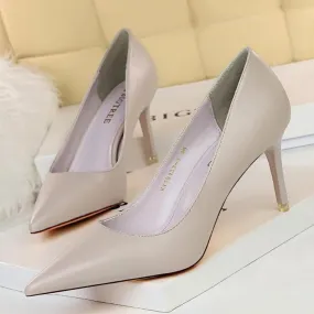 Women pointed closed toe stiletto high heeled pumps